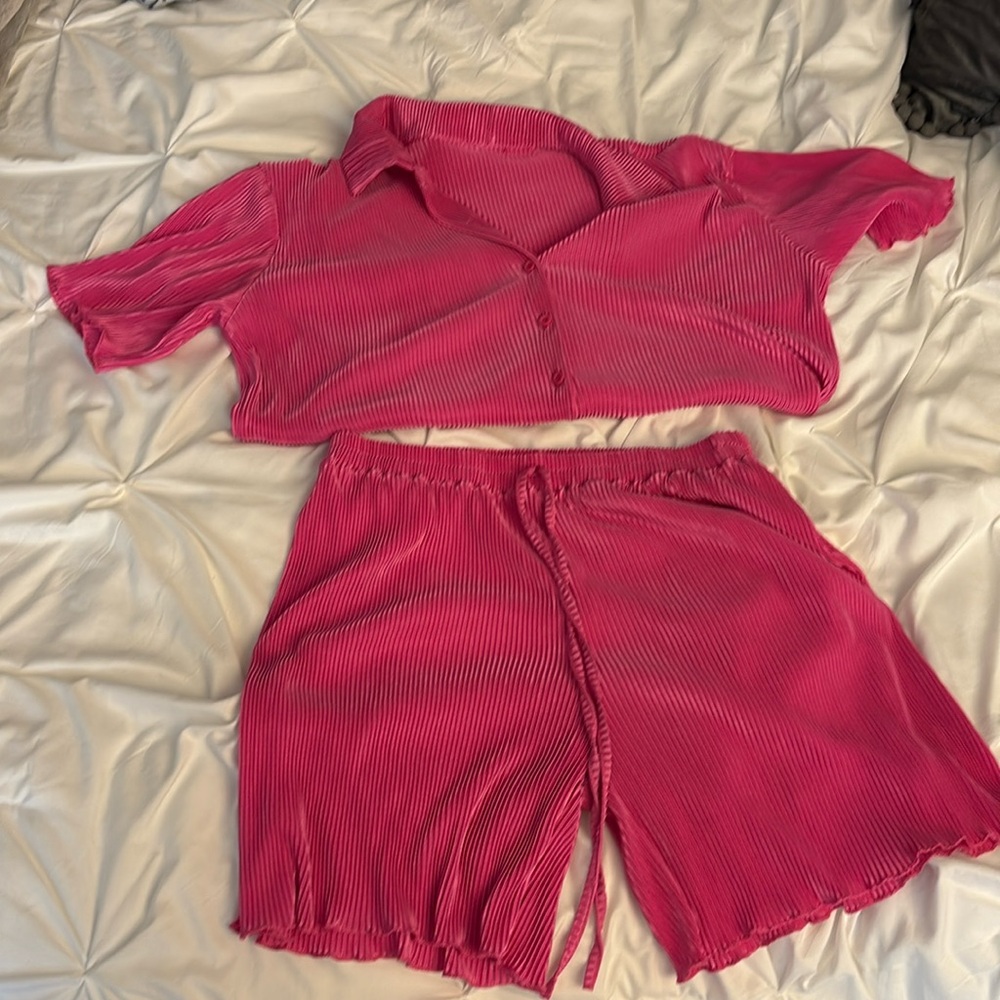 Pink shorts and top set